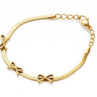 Bransoletka na rękę stal chirurgiczna pozłacana złotem BST1583