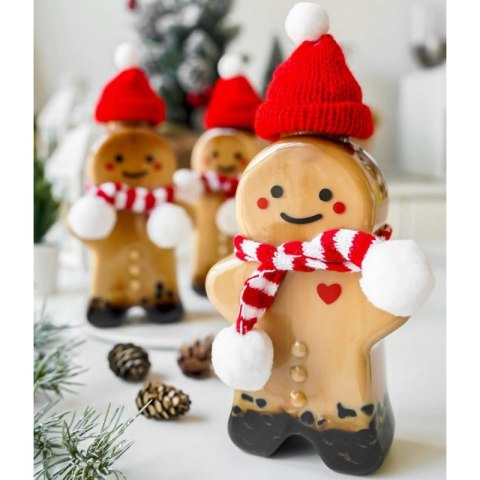 Butelka dekoracyjna 350ML kształt pierniczka z szalikiem i czapeczką 17cm BD37