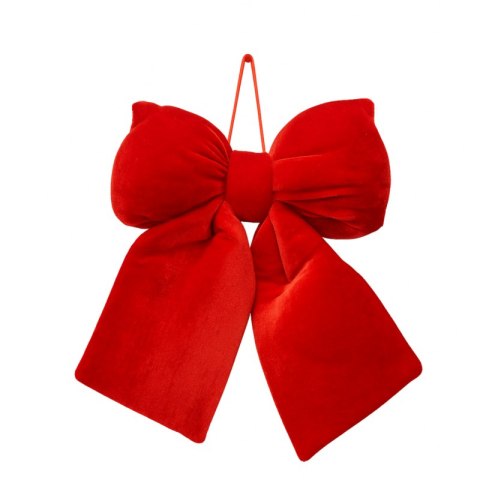 Czerwona kokarda, aksamitna, ozdoba świąteczna 20x20cm WOZ42