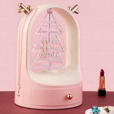 Ekspozytor na biżuterię różowy w świątecznym wydaniu E28R