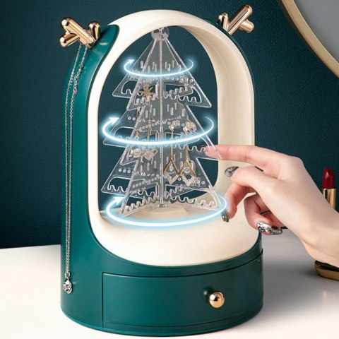 Ekspozytor na biżuterię zielony w świątecznym wydaniu E28ZIE