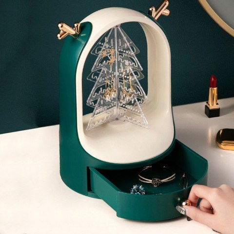 Ekspozytor na biżuterię zielony w świątecznym wydaniu E28ZIE