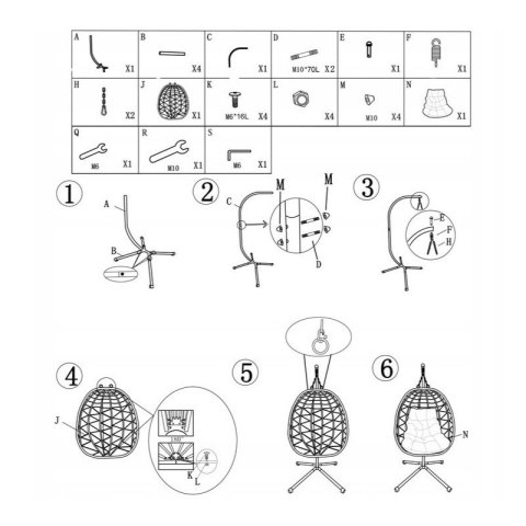 Fotel wiszący huśtawka, kokon składany brązowy z beżowymi poduszkami KR37BR
