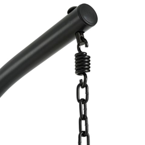 Fotel wiszący huśtawka, kokon składany czarny, antracyt z poduszkami KR37GRAF