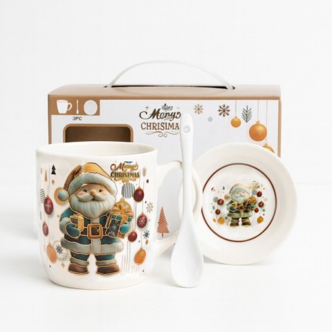 KUBEK ŚWIĄTECZNY - zestaw w pudełku z zaparzaczem i łyżeczką 350 ml KB34WZ4
