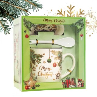 KUBEK ŚWIĄTECZNY - zestaw w pudełku z zaparzaczem i łyżeczką 400 ml KB16WZ1