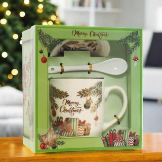 KUBEK ŚWIĄTECZNY - zestaw w pudełku z zaparzaczem i łyżeczką 400 ml KB16WZ2