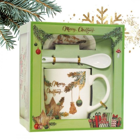 KUBEK ŚWIĄTECZNY - zestaw w pudełku z zaparzaczem i łyżeczką 400 ml KB16WZ4
