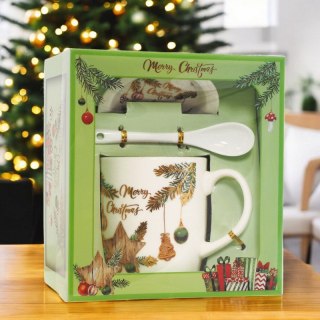 KUBEK ŚWIĄTECZNY - zestaw w pudełku z zaparzaczem i łyżeczką 400 ml KB16WZ4