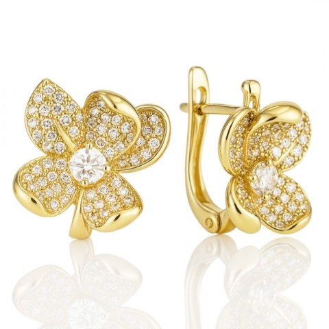 Kolczyki ze stali szlachetnej platerowane 14k złotem, zapięcie angielskie KST3427