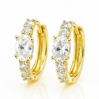 Kolczyki ze stali szlachetnej platerowane 14k złotem, zapięcie angielskie KST3428