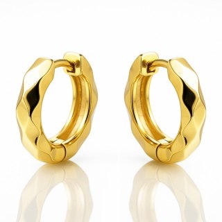 Kolczyki ze stali szlachetnej platerowane 14k złotem, zapięcie angielskie KST3433