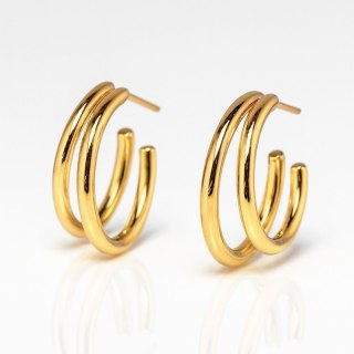 Kolczyki ze stali szlachetnej platerowane 14k złotem, zapięcie sztyfit KST3410