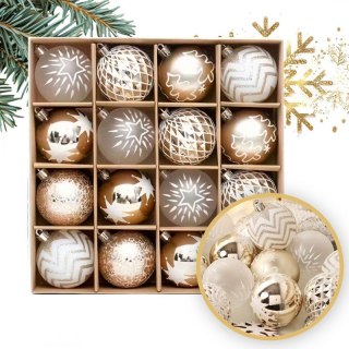 Komplet 16 sztuk bombek w opakowaniu 6cm złote, bombki na choinkę BSN55