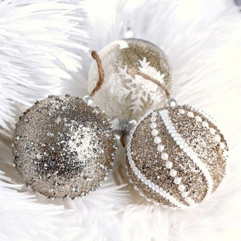 Komplet 9 sztuk bombek w opakowaniu 7cm złote, bombki na choinkę BSN18