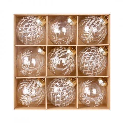 Komplet bombek 9 szt. opakowaniu 8cm, bombki na choinkę BSN61