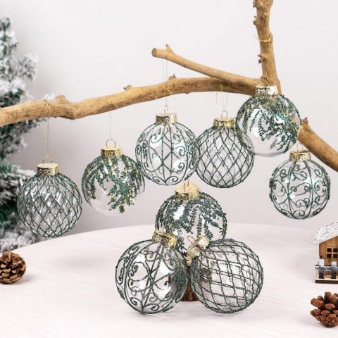 Komplet bombek 9 szt. opakowaniu 8cm, bombki na choinkę BSN62