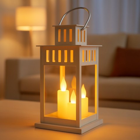 Lampion dekoracyjny LED z imitacją świecy 8 x 15 cm - LAMP57B