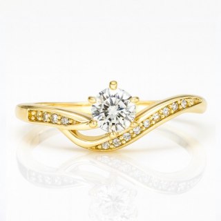 Pierścionek pozłacany stal chirurgiczna platerowana złotem PST958, Rozmiar pierścionków: US7 EU14