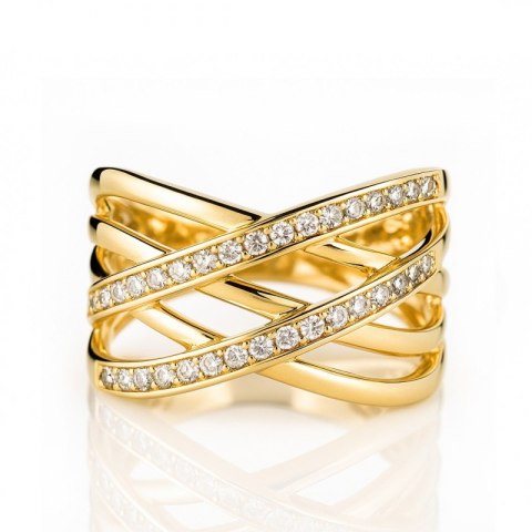 Pierścionek pozłacany stal chirurgiczna platerowana złotem PST964, Rozmiar pierścionków: US6 EU11