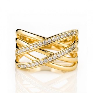 Pierścionek pozłacany stal chirurgiczna platerowana złotem PST964, Rozmiar pierścionków: US8 EU17