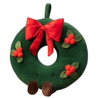 Poduszka w kształcie Świątecznej Girlandy Wieniec, piękna welurowa 45 cm PDS18