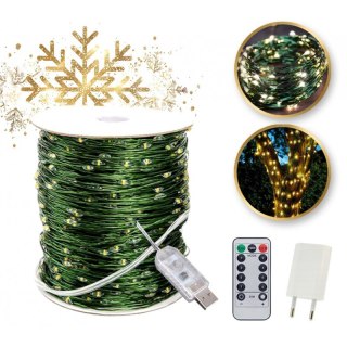 Zewnętrzne/ wewnętrzne lampki choinkowe drucik 500 LED 50m, ciepłe białe LAMP36CB