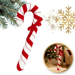 Bombka na choinkę 1 sztuka lizak czerwono-biały XXL 33cm BSN75