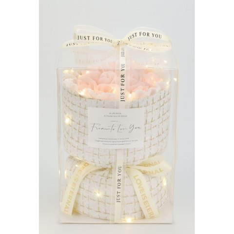 Bukiet zapachowych kwiatów mydlanych w pudełku na prezent, świecące LED BUK22