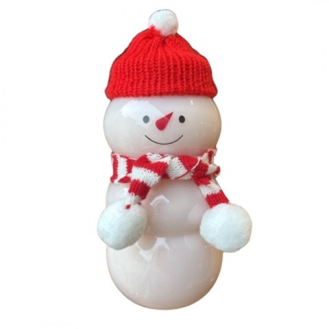 Butelka dekoracyjna 350ML kształt bałwanka z szalikiem i czapeczką 17cm BD40