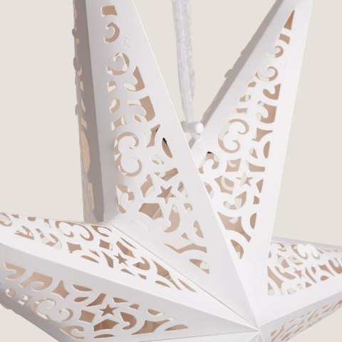 DUŻA GWIAZDA PAPIEROWA ŚWIĄTECZNA AŻUROWA biała 60 cm WITRAŻ 3D WG12