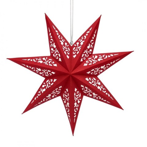 DUŻA GWIAZDA PAPIEROWA ŚWIĄTECZNA AŻUROWA welurowa bordowa 35 cm WITRAŻ 3D WG18