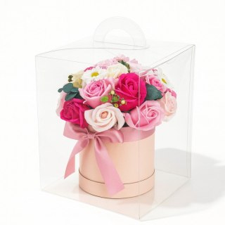 Flower box, bukiet zapachowych kwiatów mydlanych w pudełku 16х16x23cm BUK23