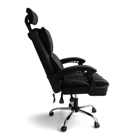 Fotel biurowy obrotowy Directo z podnóżkiem - Brązowy ciemny MATERIAŁ KO49BR