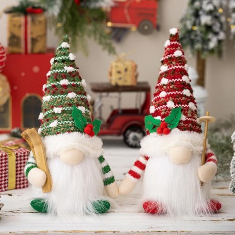 KRASNAL świąteczny świecący na baterie, lampka Z PLUSZU 13 x 29 cm, KSN209