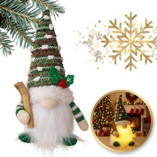 KRASNAL świąteczny świecący na baterie, lampka Z PLUSZU 14 x 28 cm, KSN208