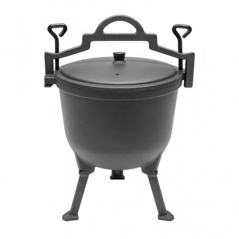 Kociołek żeliwny garnek żeliwny na ognisko 8L POKRYWA BBQ01