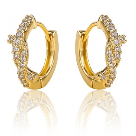 Kolczyki ze stali szlachetnej pozłacane 14k złotem, cyrkonie KST3469