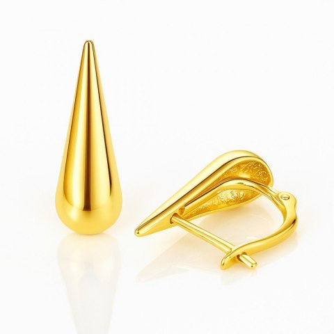 Kolczyki ze stali szlachetnej pozłacane 14k złotem, łezki KST3502