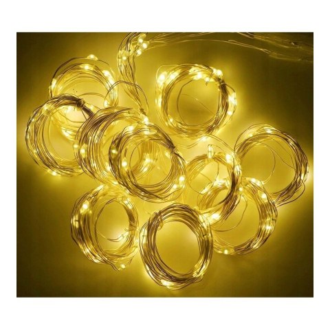 Kurtyna świetlna lampki LED 3x3m + uchwyty i programator CIEPŁY BIAŁY LAMP51