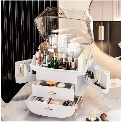 Organizer szkatułka na kosmetyki, biżuterię XL wielopoziomowy 27x21x39 cm CB76B