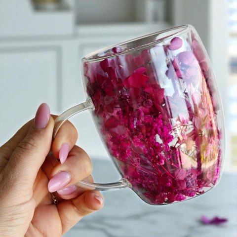 Szklanka termiczna z kwiatami w środku 300ml 1szt SZK192