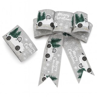Taśma świąteczna na kokardę, wstążka na prezent Bożonarodzeniowa 5cm x 2m KSN131