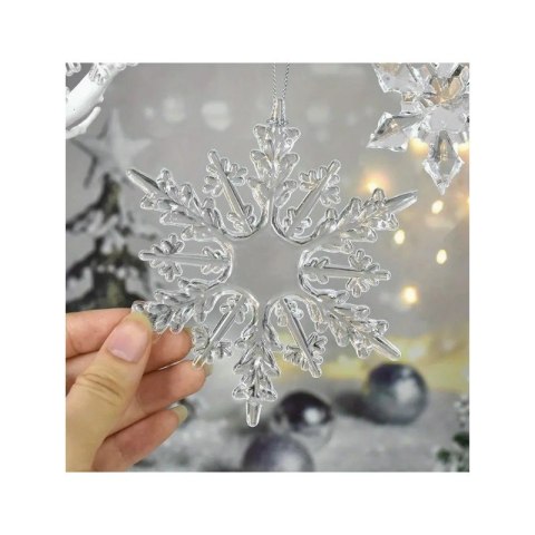 Zestaw zawieszek płatki śniegu transparentne śnieżynki 12szt. w opakowaniu BSN69