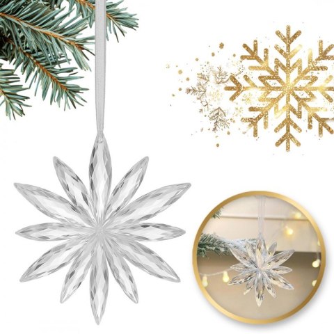 Zestaw zawieszek transparentne śnieżynki 12szt. w opakowaniu BSN70