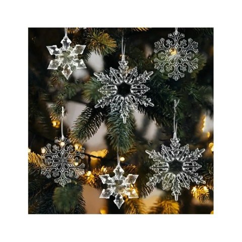 Zestaw zawieszek transparentne śnieżynki 12szt. w opakowaniu BSN71