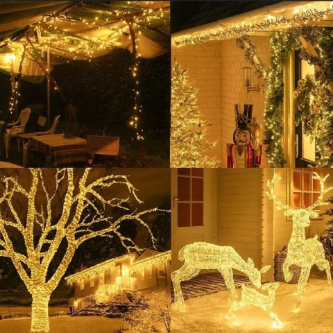Zewnętrzne/ wewnętrzne lampki choinkowe drucik 1000 LED 100m, ciepłe białe LAMP49