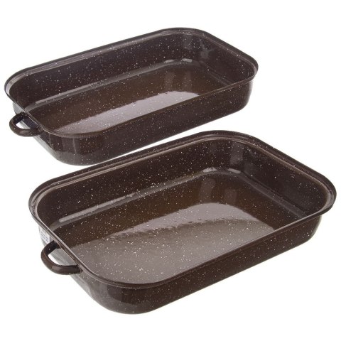 Brytfanna emaliowana z pokrywką prostokątna BROWN 14 l, 46x27,5 cm