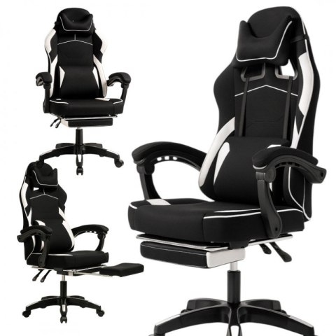 Fotel gamingowy obrotowy VECTOR z masażerem i podnóżkiem KO48B