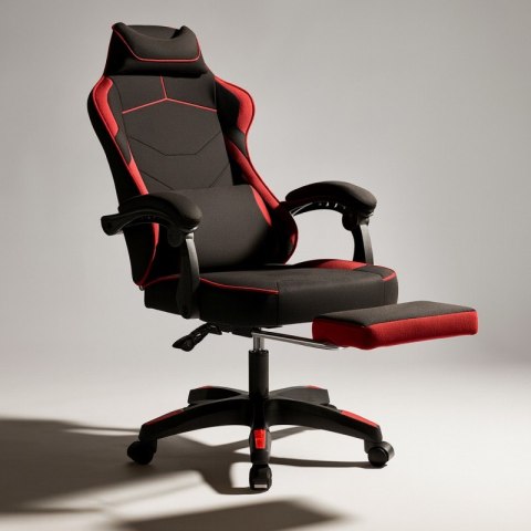 Fotel gamingowy obrotowy VECTOR z masażerem i podnóżkiem KO48CZE